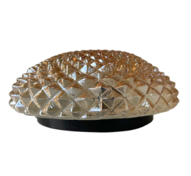 Plafonnière amberkleurig glas (2x)