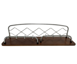 Vintage kapstok hout-chroom