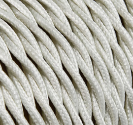 Textielsnoer gedraaid ivoor 3 polig