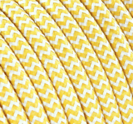Textielsnoer geel-wit zebra