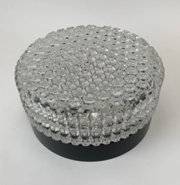 Vintage plafonnière kristalglas + bakeliet