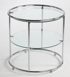 Jaren '30 bijzettafel  chroom-glas