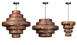 Hanglamp Wood 7-rings