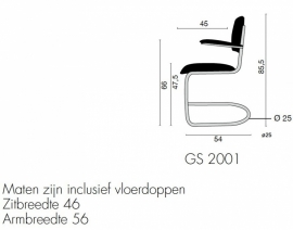 Gispen Today GT2001 grijs leder-mat frame