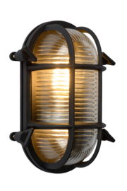 Wandlamp/plafondlamp zwart waterdicht