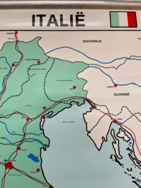 Vintage schoolkaart Italië