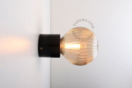 Plafondlamp/wandlamp porselein zwart