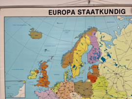 Vintage schoolkaart Europa Staatkundig