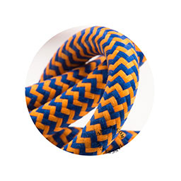 Textielsnoer blauw-oranje zebra