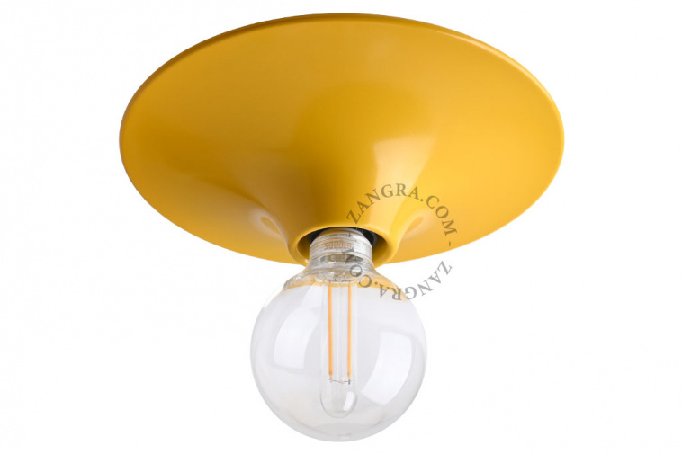 Conische wand- of plafondlamp geel