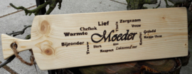 Tekstbord :  voor moeder