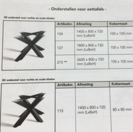 Poten voor de eettafel