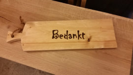 Tekstbord "Bedankt"