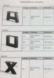 Salontafel poten