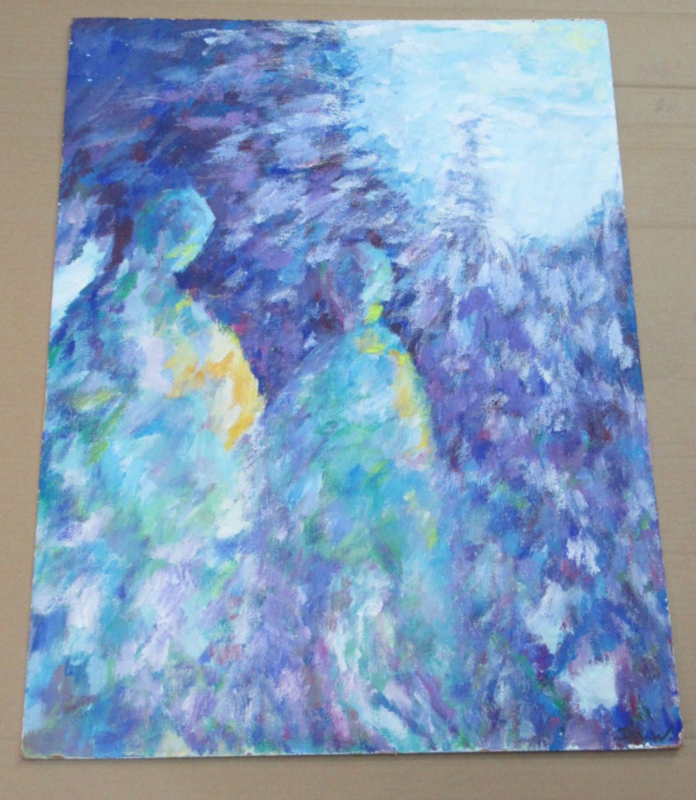 paarse schilderij met mensen nr24