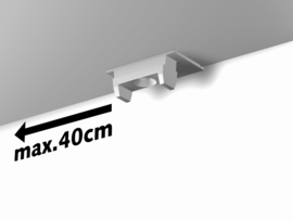 Plafond rail 200cm wit (max. 20Kg per meter)