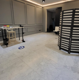 Vloertegel marmer Carrara Super wit C 600x600x15 mm mat gezoet met strakke kanten Prijs per m2