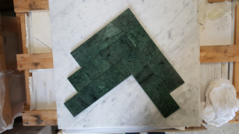 Wandtegel en vloertegel marmer Verde Mare 305x73x10 mm glanzend VISGRAAT Prijs per m2
