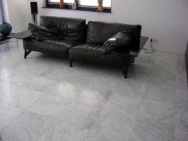 Vloertegel marmer Carrara Venato grijs wit 400x400x15 mm mat gezoet Prijs per m2