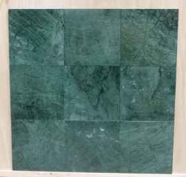 REST Partij 7 m2 // Wandtegel en Vloertegel marmer Verde Mare groen 305x305x10 mm glanzend Prijs per m2