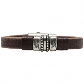 Leren armband Leandro bruin