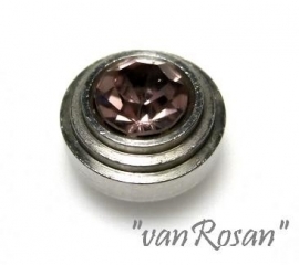 Button Strass zacht rose