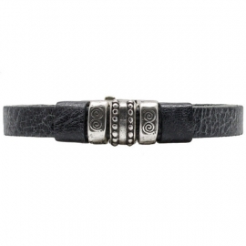 Leren armband Leandro zwart