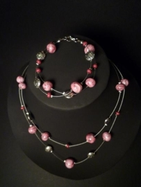 Pink delight armband en ketting