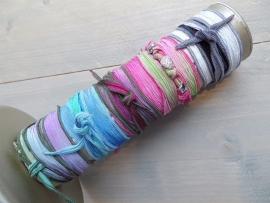 Zijden armband enchanted groen paars