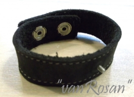 Echt leren armband voor glastops, zwart