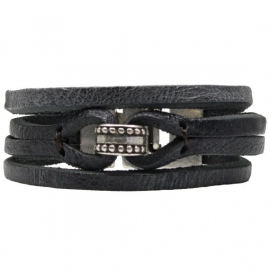 Leren armband Mila zwart