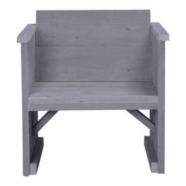 Loungestoel steigerhout kleur beton grijs
