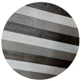 Tafelblad steigerhout Rond 3 kleuren diameter 170cm (voorraad magazijn artikel)