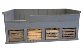 Bed steigerhout fruitkisten Koen kleur betongrijs (JPFK)