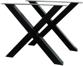 Stalen tafel onderstel model kruis X koker 8x8cm (STRIP)