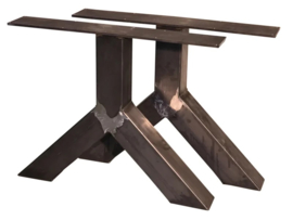 Stalen tafel onderstel model Y koker 12x12cm (STRIP) B70cm x H71cm (voorraad magazijn artikel)