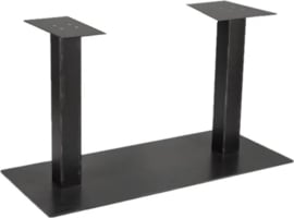 Bar tafel onderstel Dubbel koker 8x8cm - gepoedercoat RAL9005 (voorraad magazijn artikel)