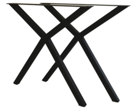 Stalen tafel onderstel model oneven kruis X koker 5x5cm (STRIP)