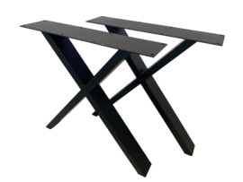 Stalen tafelpoot model X koker 10x4cm (per stuk)