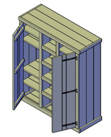 Doe-Het-Zelf bouwpakket steigerhout kledingkast L160 H210