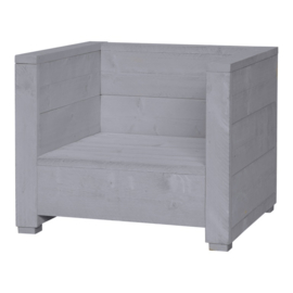 Steigerhouten loungestoel Varia beton grijs