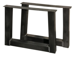 Stalen tafel onderstel model "trapezium" koker 10x10cm (STRIP) B110cm x H70cm (voorraad magazijn artikel)