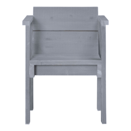 Diner stoel open steigerhout kleur beton grijs
