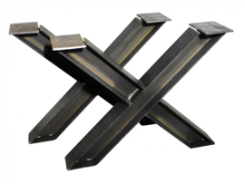 Stalen tafel onderstel model kruis H profiel 12x12cm B60xH71cm (voorraad magazijn artikel)