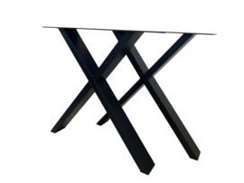 Stalen tafel onderstel model X koker 10x4cm (per stuk)