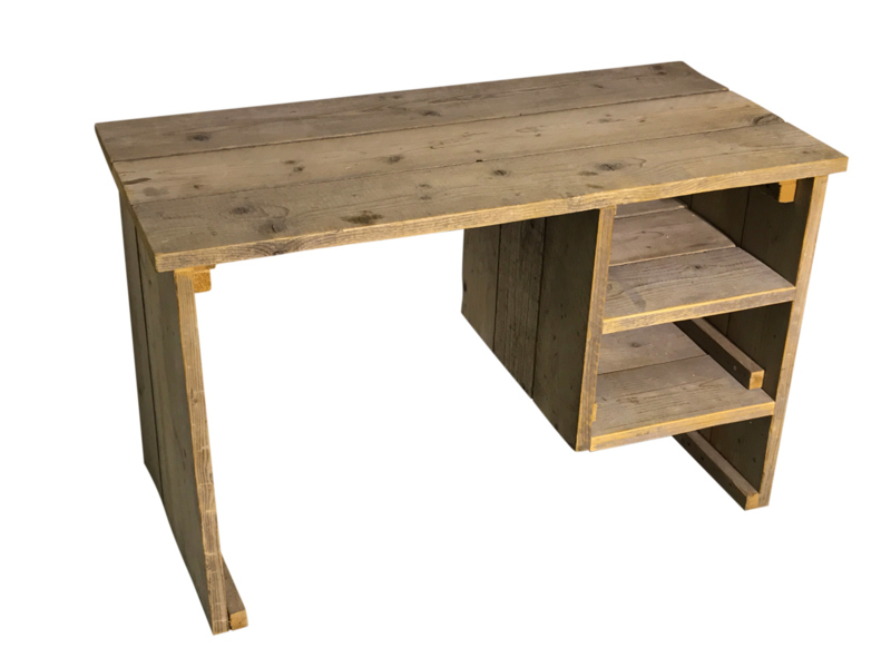 Beste Bureau tafel oud steigerhout met onderhangend kastje | Bureautafel IC-96