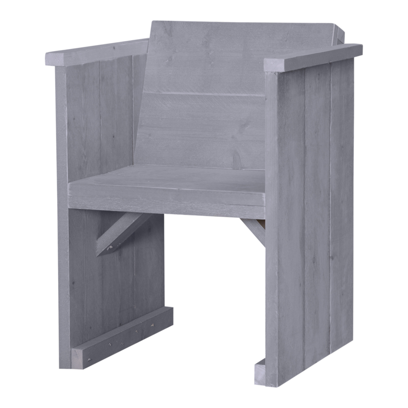 Diner stoel dicht steigerhout kleur beton grijs