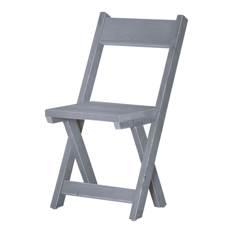 Kruispoot stoel steigerhout kleur beton grijs