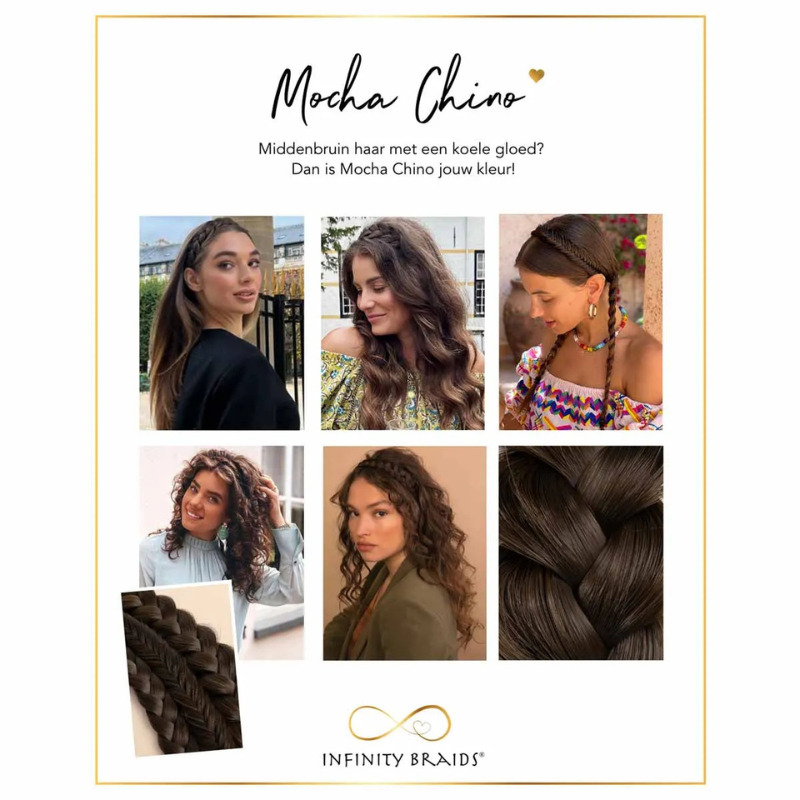 Infinity Viènne Braid - Mocha Chino - Messy Braid - Midden tot donkerbruin