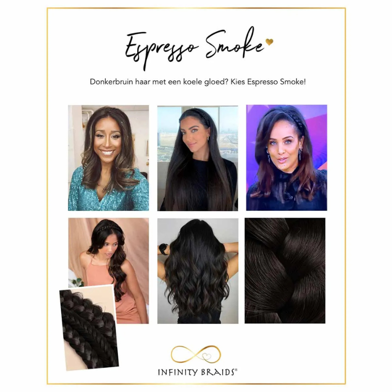 Infinity Viènne Braid - Espresso Smoke - Messy Braid - Koel Donkerbruin
